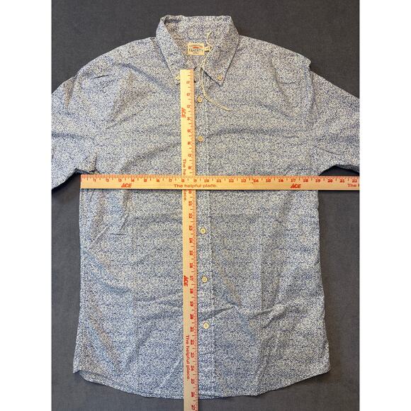 (New) Faherty Button Up Short Sleeve Shirt Blue/White Pattern - Men’s Size M - Picture 4 of 8